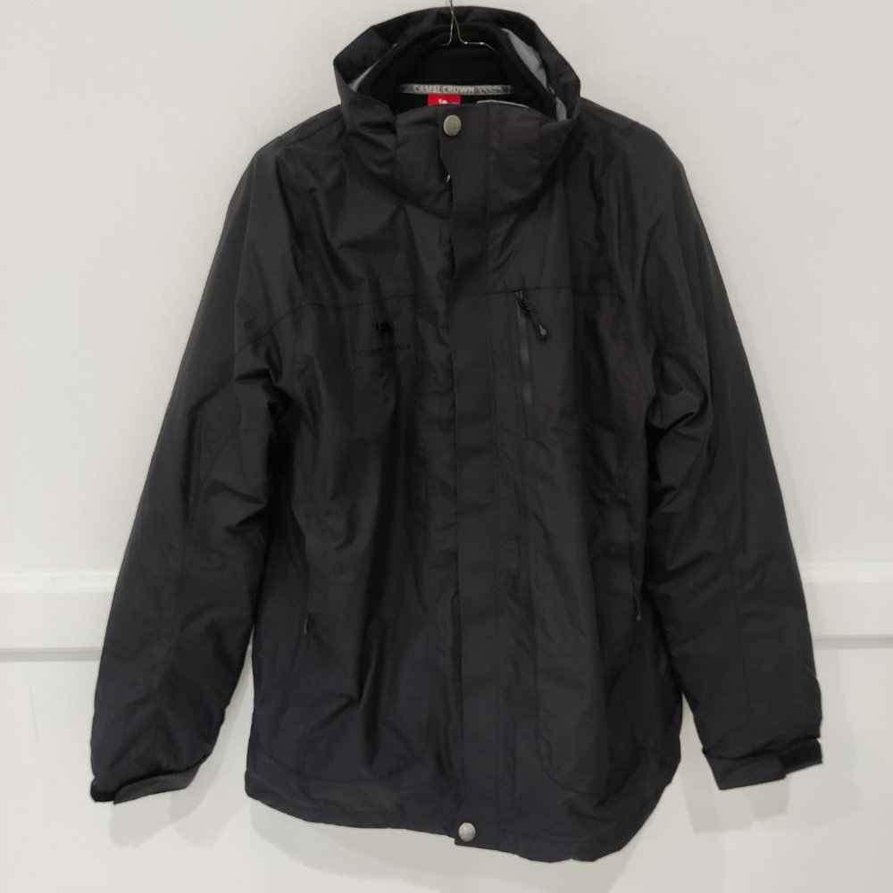 NWT Camel Crown Men's Heavyweight Hooded Winter Parka Black Size M $120 O209
